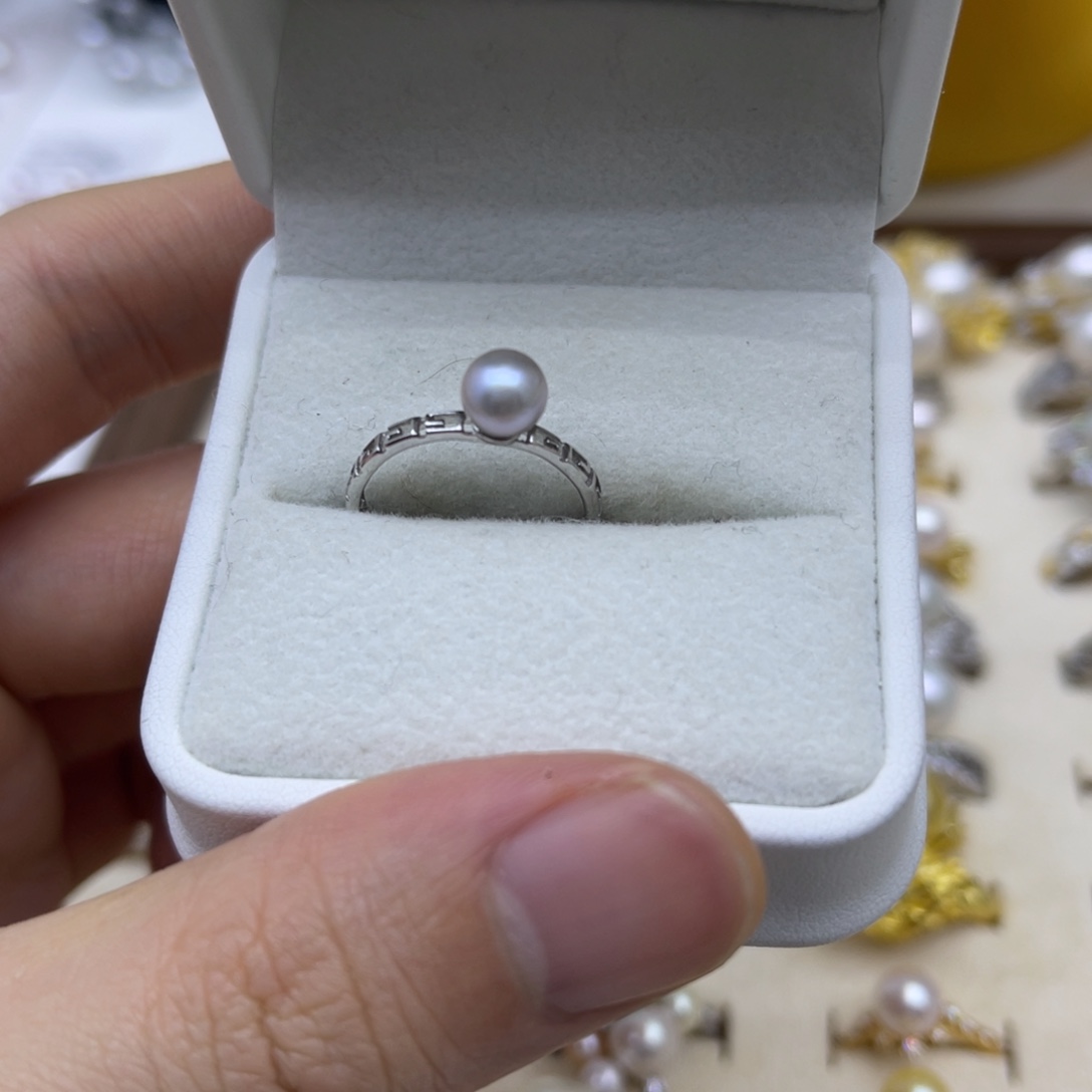 海水珍珠戒指银S925镶嵌