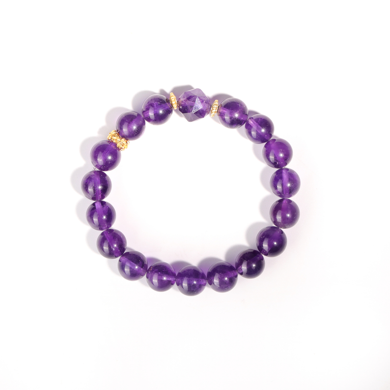 【夏炎专属】乌拉圭紫水晶搭配手串约10mm27g左右 Y250321-10