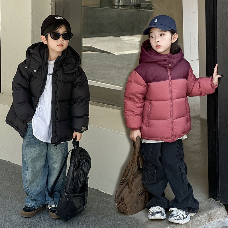 新款儿童羽绒服男童女童中大童连帽外套加厚一件过冬002