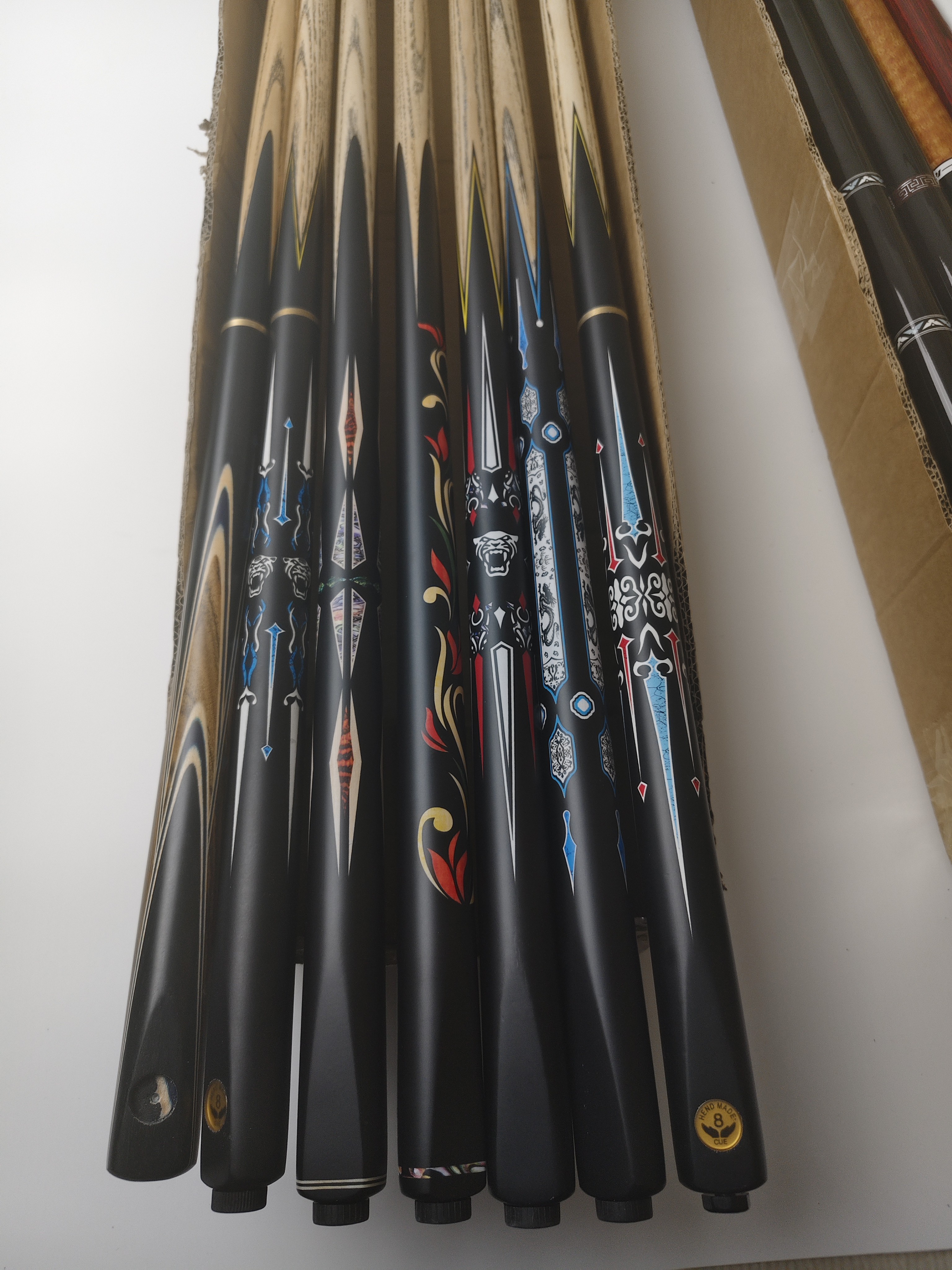 小头杆一体通杆白蜡木中式黑八斯诺克台球杆球房会员专用桌球杆