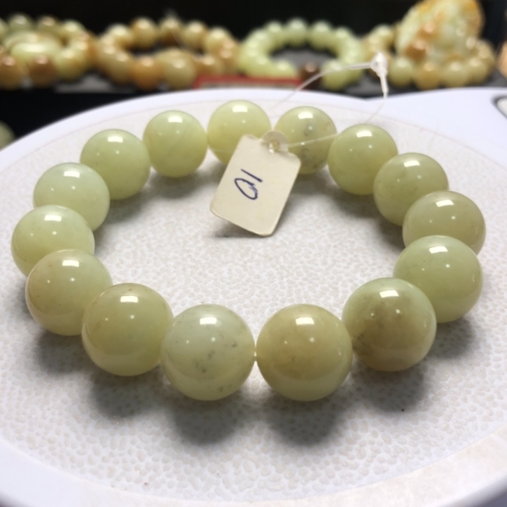 和田玉手串未镶嵌卡14