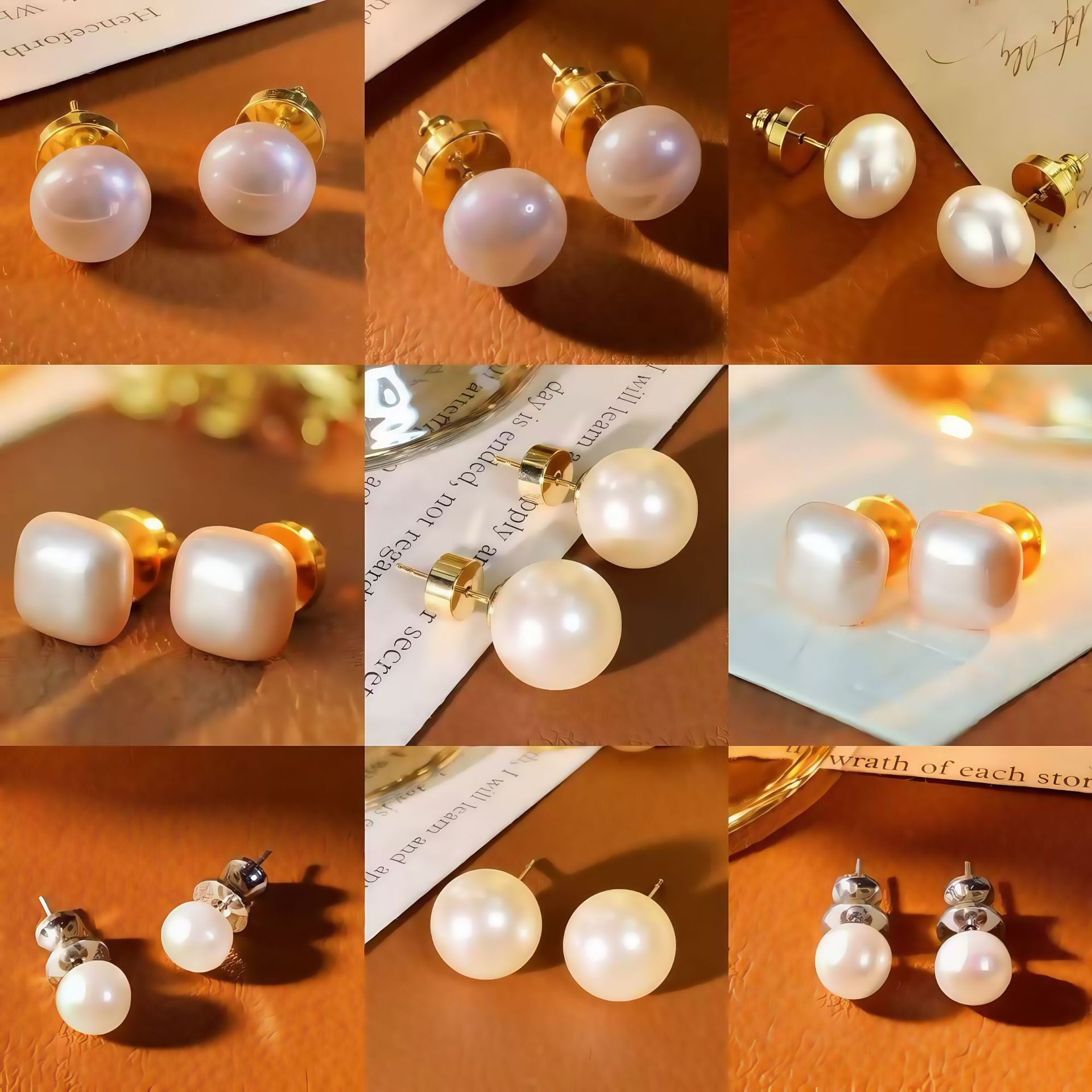 铜合金耳饰 s925银针镀k金轻奢中古新中式耳饰项链手链高定集合~8