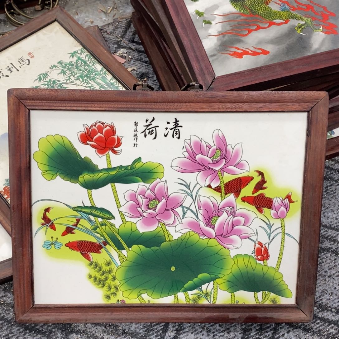 瓷37*28*1景德镇瓷板画柴窑烧制
