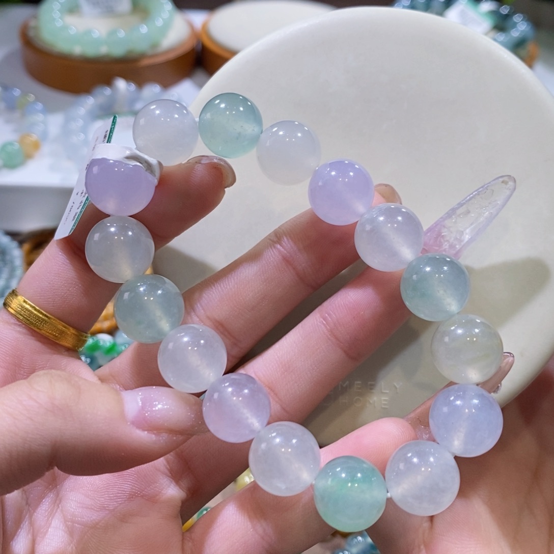 翡翠手链未镶嵌梦幻马卡龙