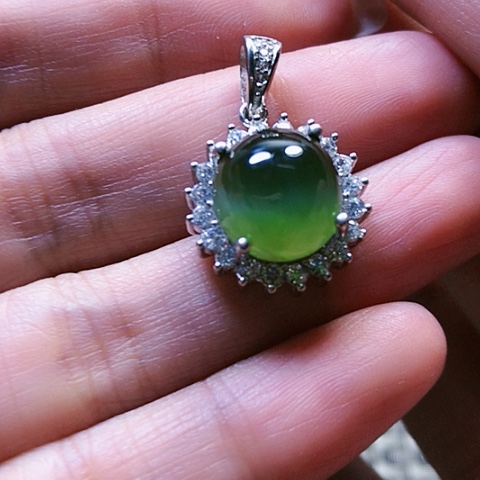 和田玉挂件银S925镶嵌