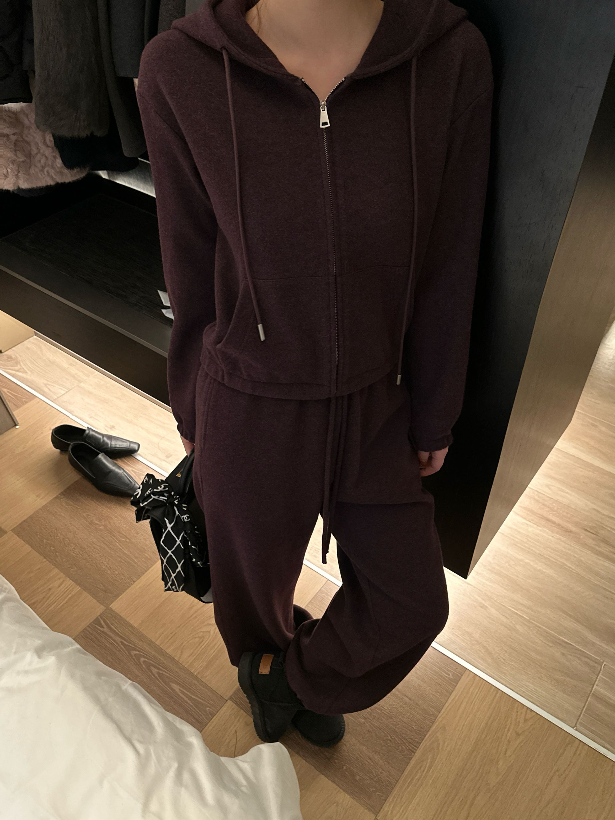 T613616M【羊毛】秋冬季新款显瘦加绒气质时尚韩版卫衣运动休闲套装