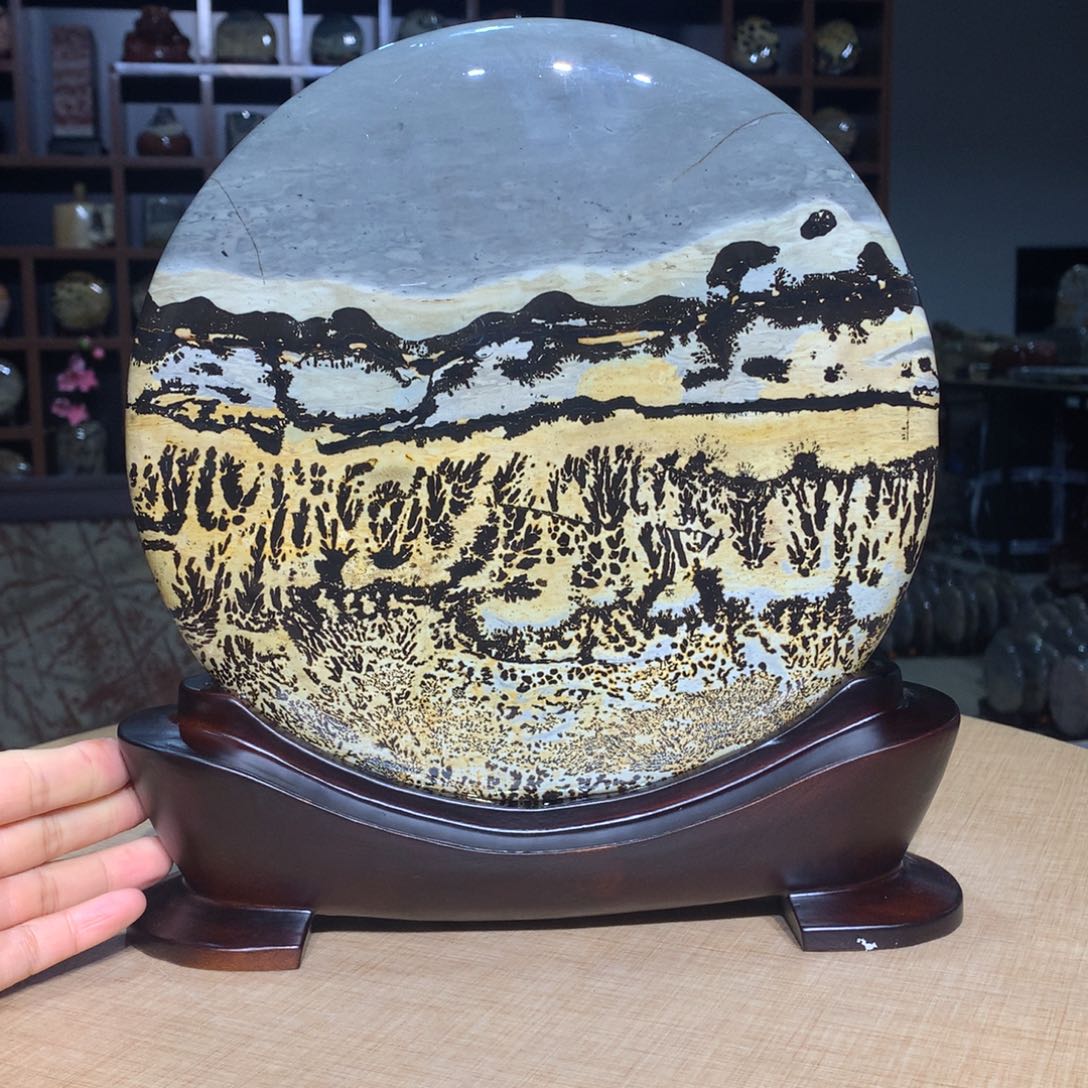 ，广西国画石摆件，收藏观赏