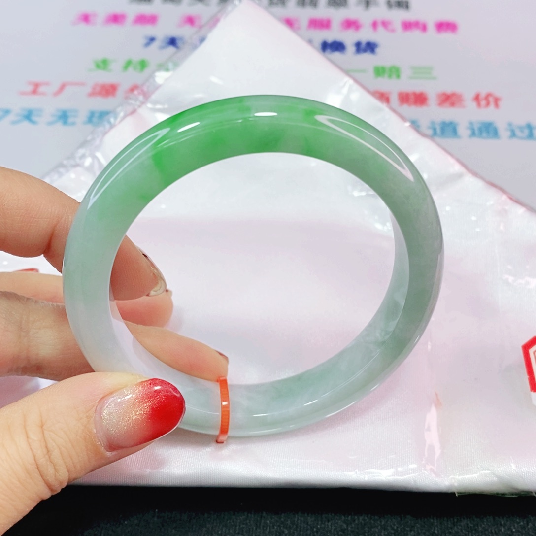 未镶嵌手镯翡翠58.6圈半山水高品质