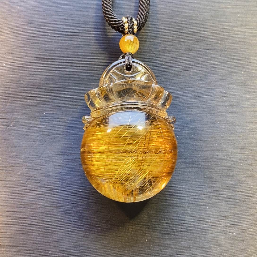 水晶颈饰未镶嵌天然铜发福袋吊坠