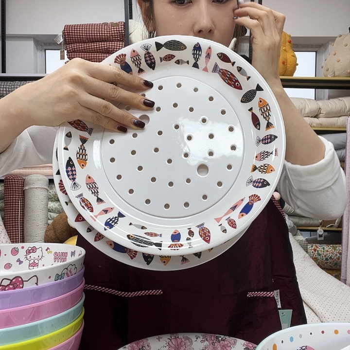 金属三个鱼饺子盘