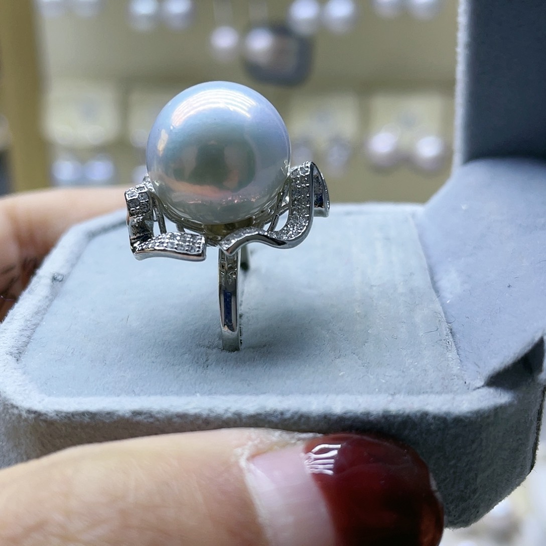 淡水珍珠戒指银S925镶嵌