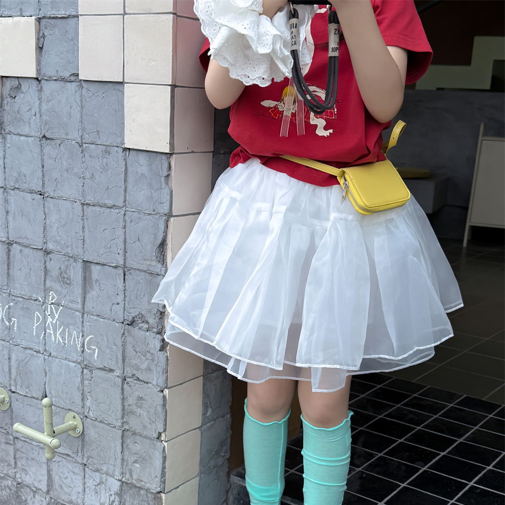 LJ-71959-TBB童装女童裙裤2025夏季新款韩版网纱设计女童