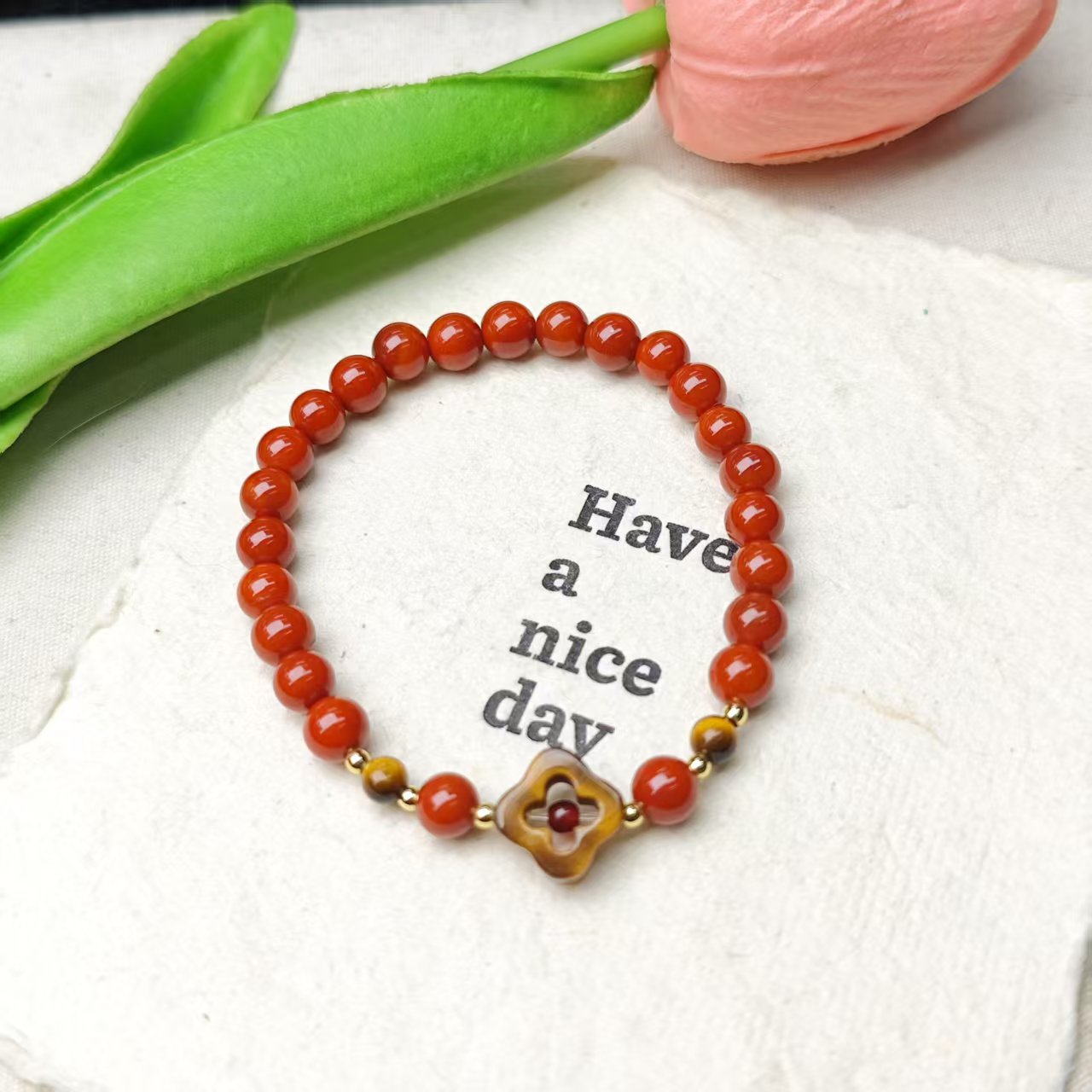 【红果果】南红玛瑙虎眼石手链6/9(多样发其一)SS103