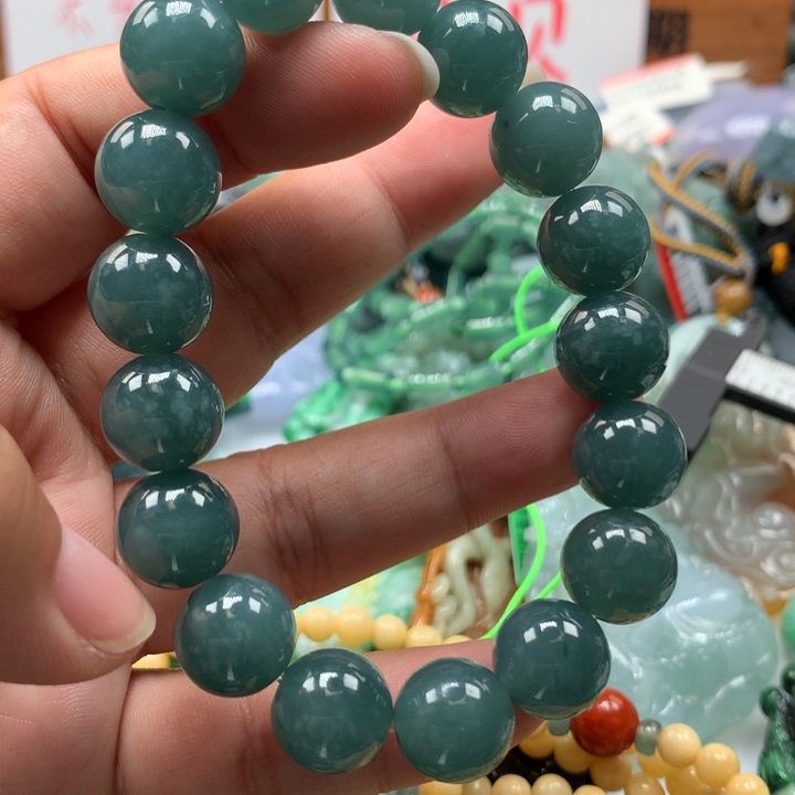 翡翠颈饰未镶嵌保真天然A货翡翠