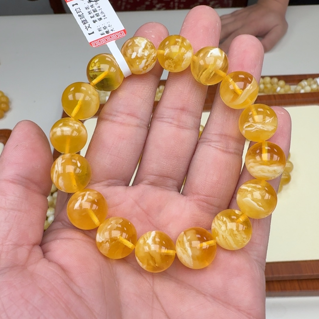 蜜蜡未镶嵌手链蜜蜡手串