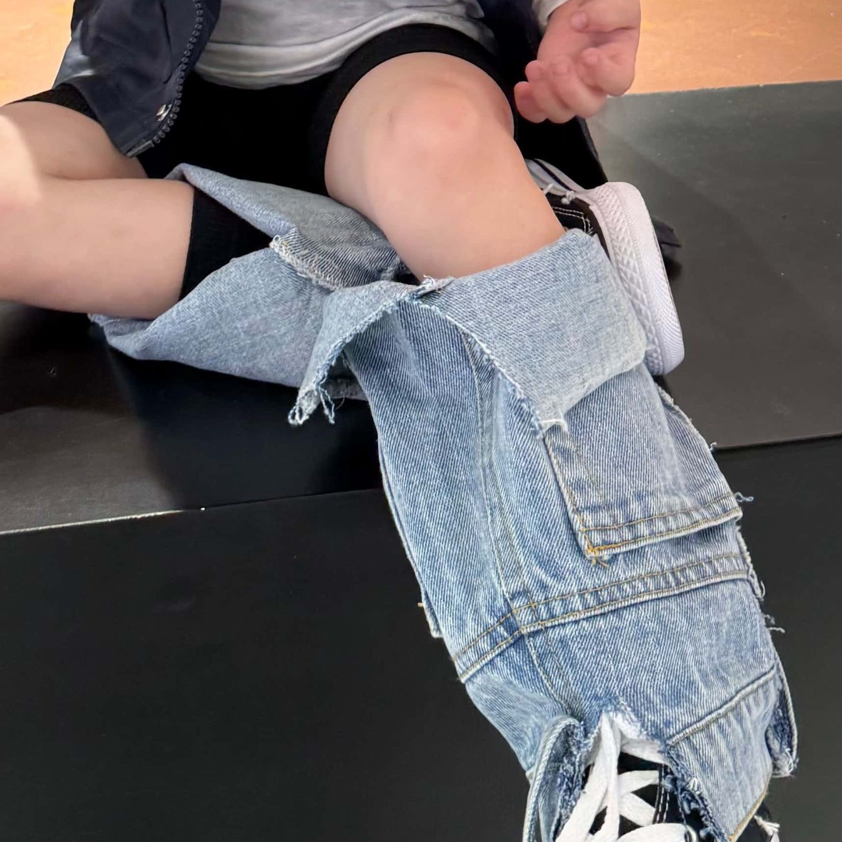 【清仓专用43】童装辣妹复古蓝牛仔鞋套个性不规则堆堆时髦精腿套