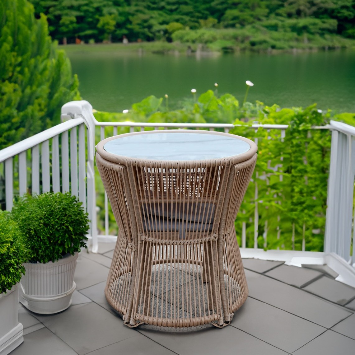 户外创意阳台茶桌椅组合庭院室外休闲小型一桌两椅茶几椅三件套