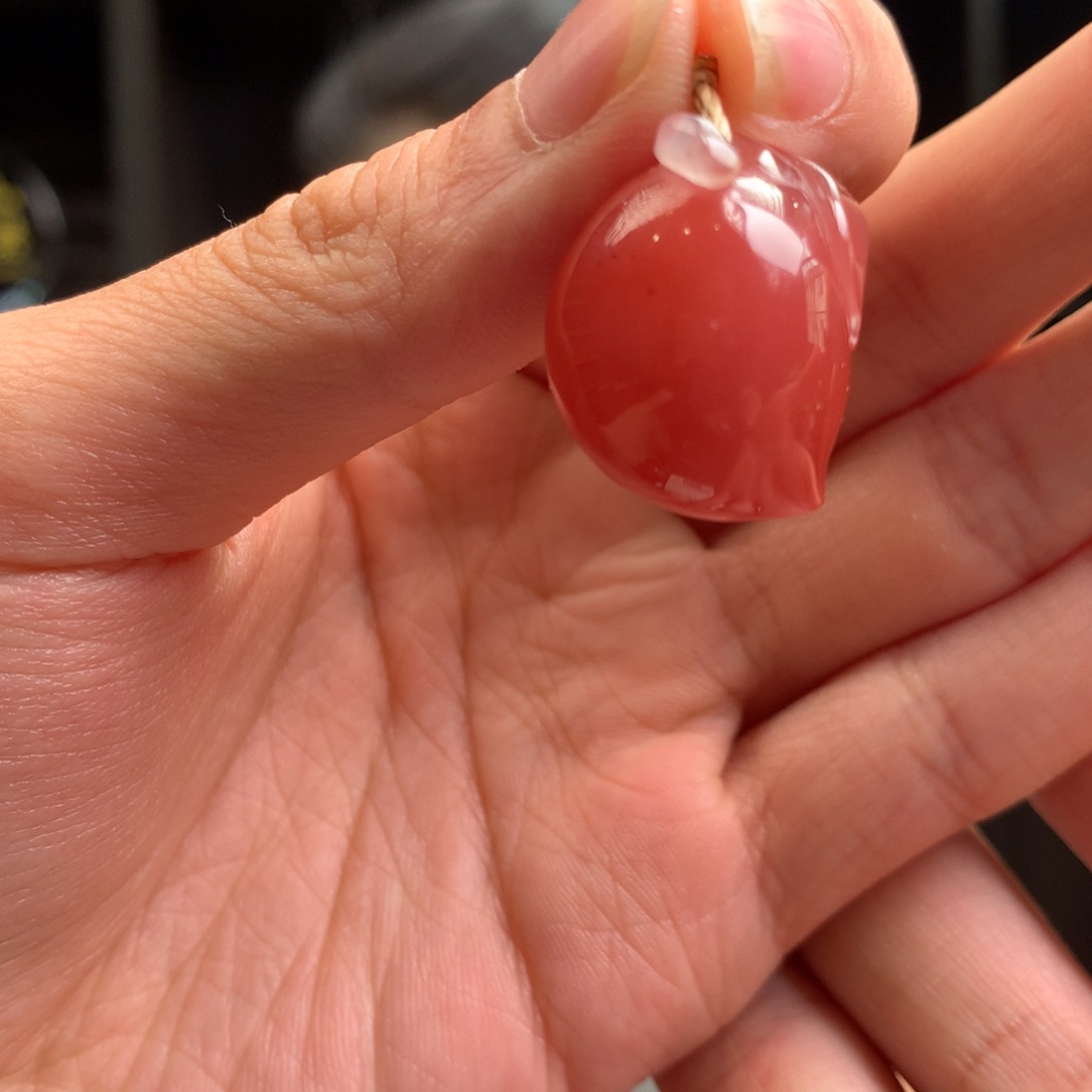 南红玛瑙原矿南红未镶嵌桃子吊坠