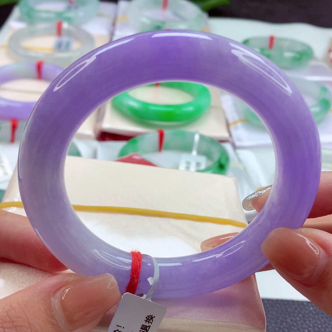 翡翠手镯（圆镯）未镶嵌师妹毕业妖紫