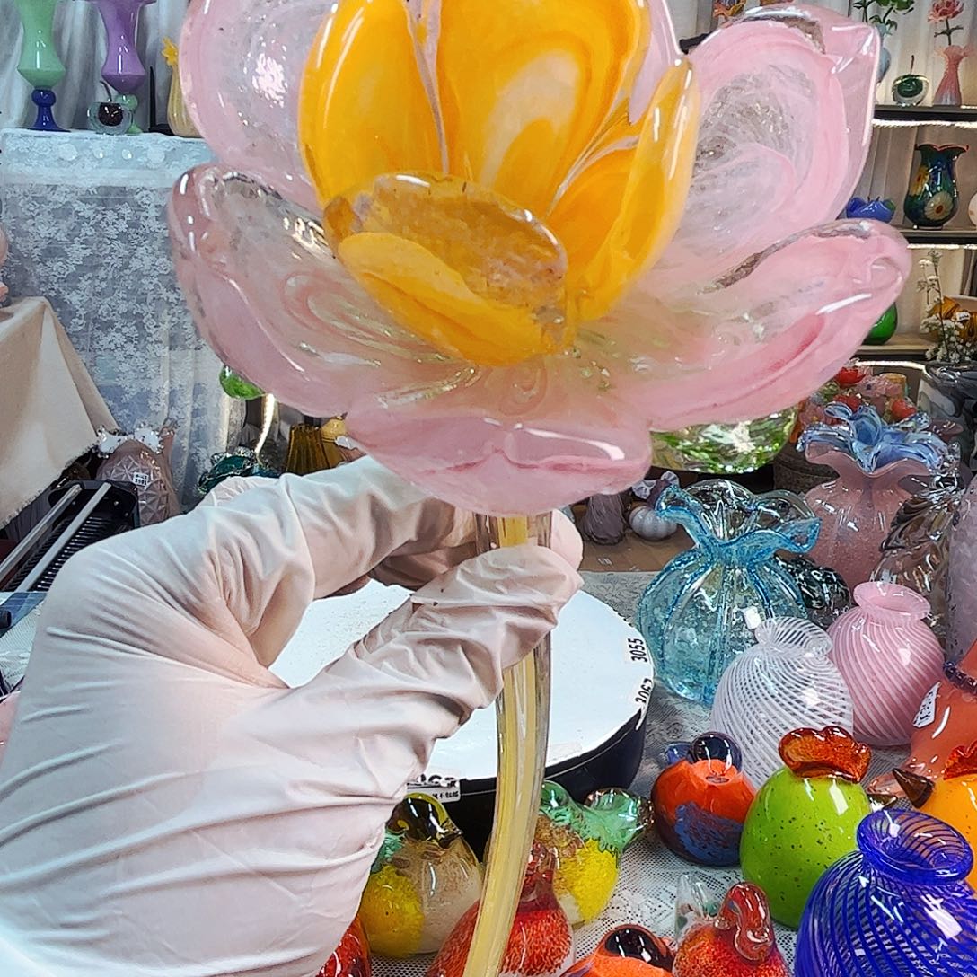 荷花家悦美居琉璃摆件