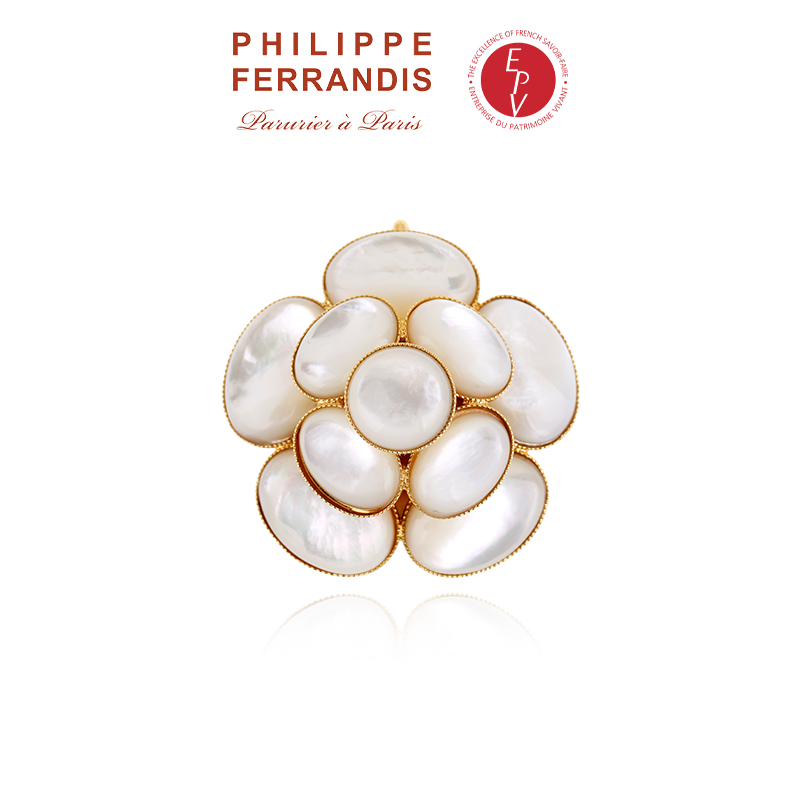 AZLOOK 胸针 【法国进口】PHILIPPE FERRANDIS经典山茶花胸针