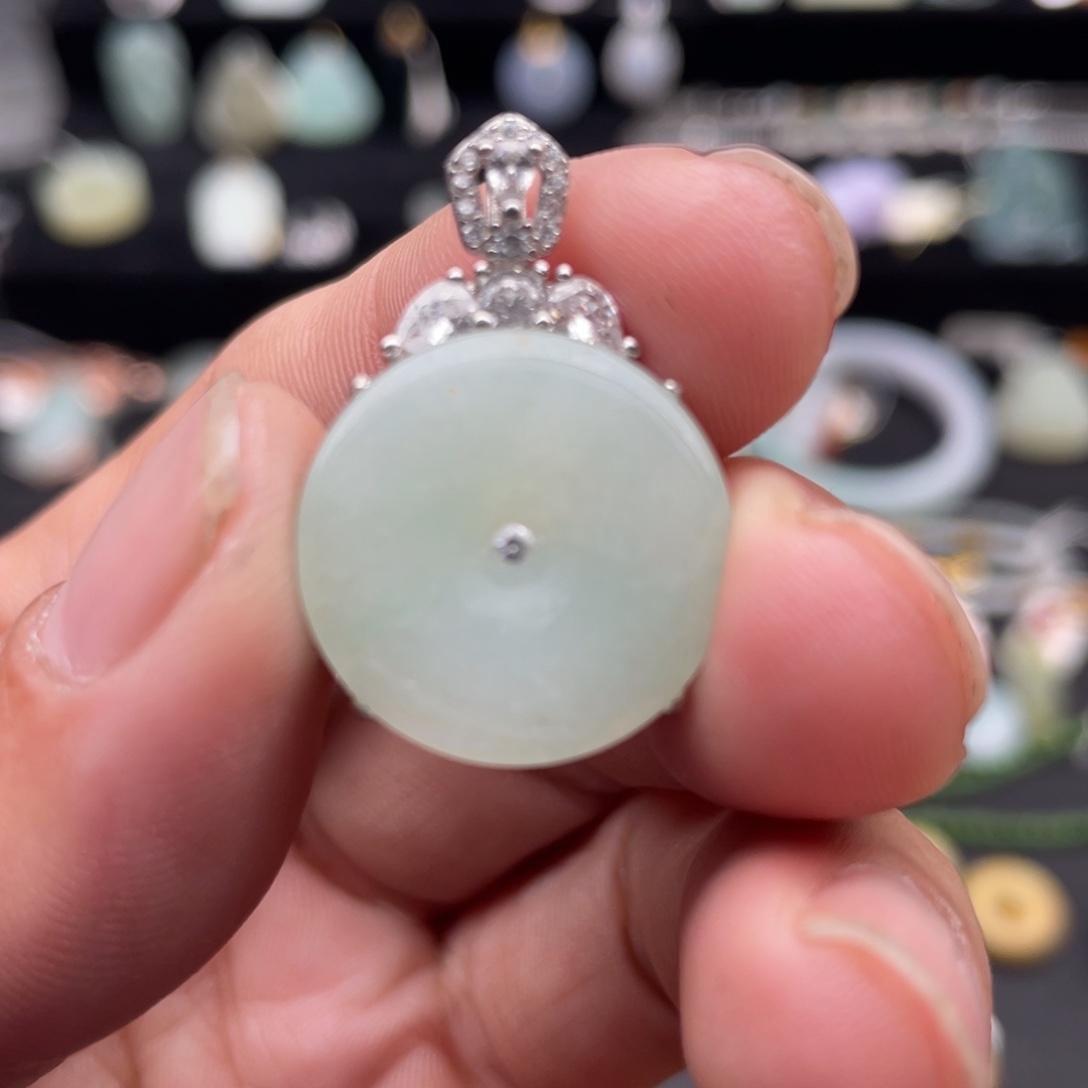 翡翠银S925镶嵌颈饰吊坠