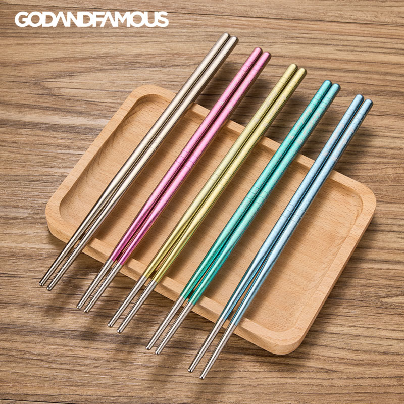 钛筷家用筷子高档便携防烫5双装居家