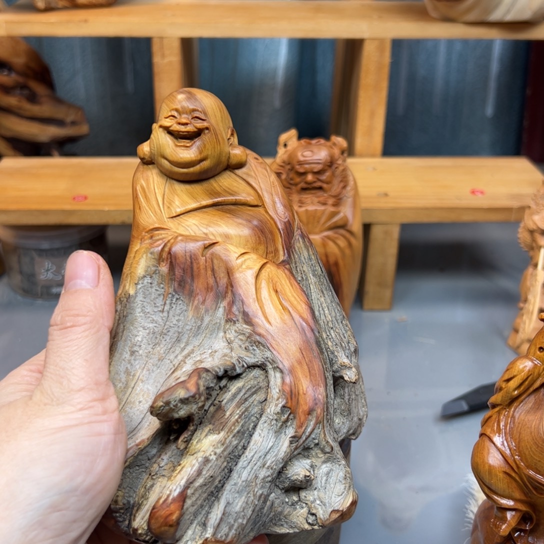 通***师柏木崖柏木摆件手把件，