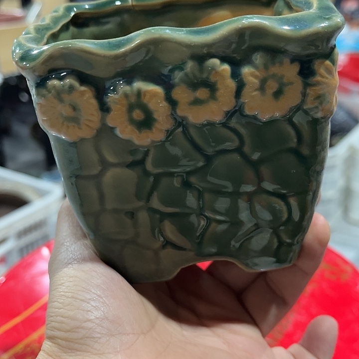 瓷片花盆多肉时尚捏款