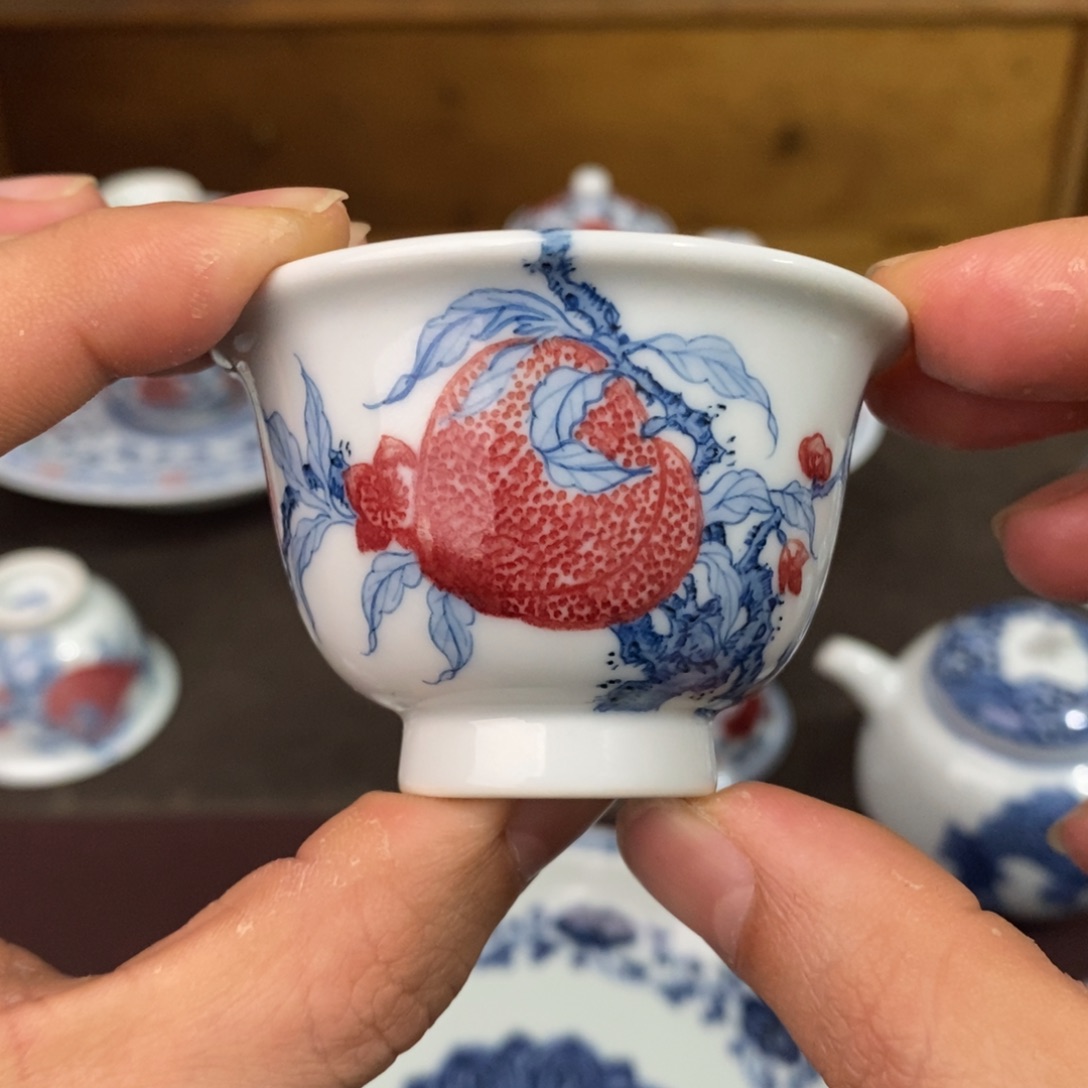 窑口品质原矿釉里红杯