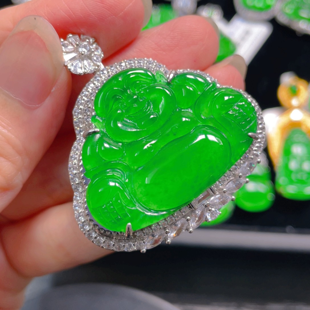 翡翠银S925镶嵌吊坠(不含链)