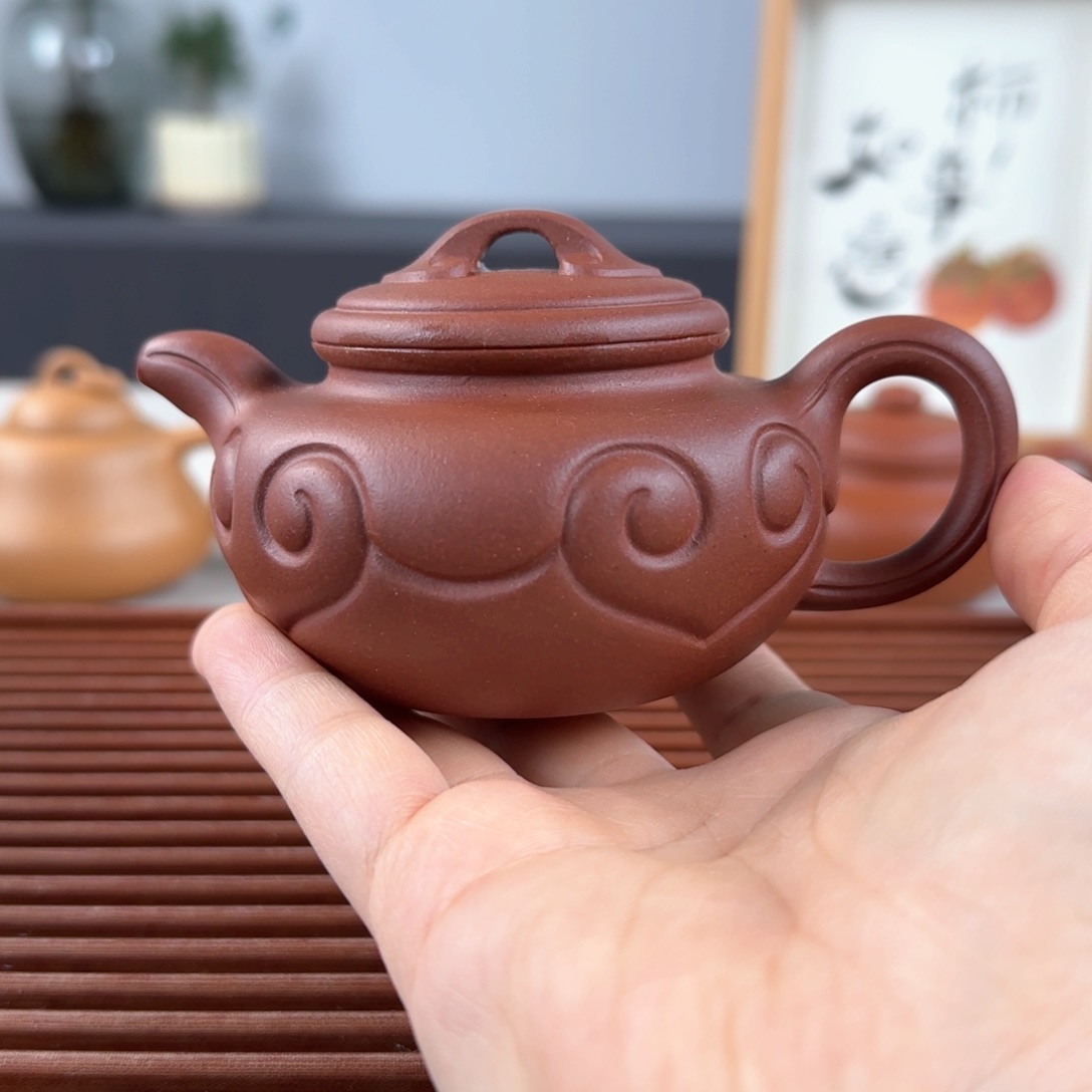 紫砂茶壶仿古如意底槽青半手150ml