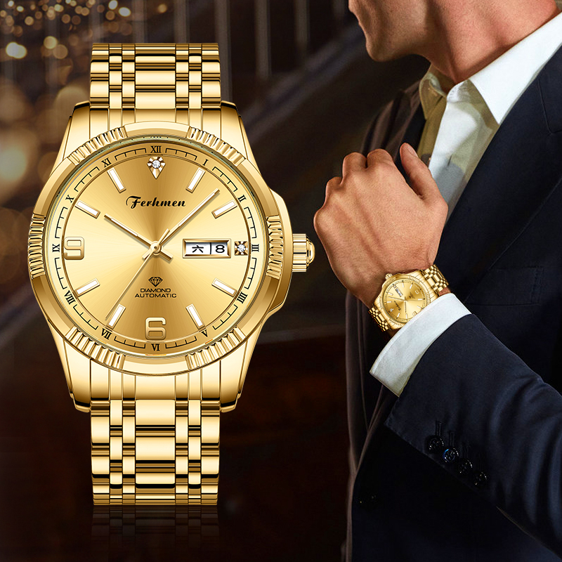 赏金时代双日历男士机械表TZ-F8050