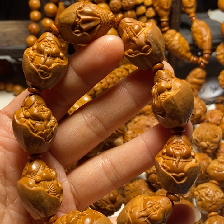 【闪购商品】橄榄核手串/手链包衣官帽财神1.9