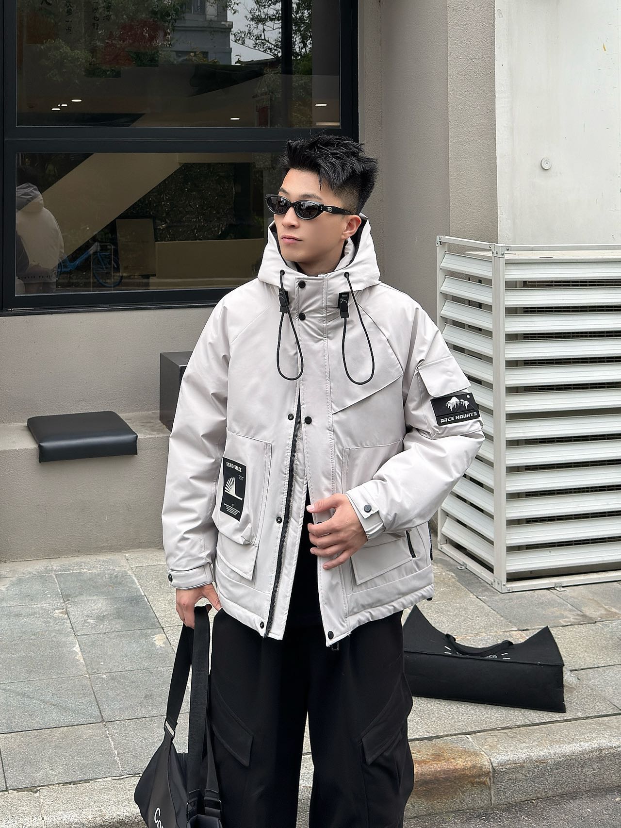 *【碧落紫辰】5292#户外锁温连帽加厚情侣羽绒服外套