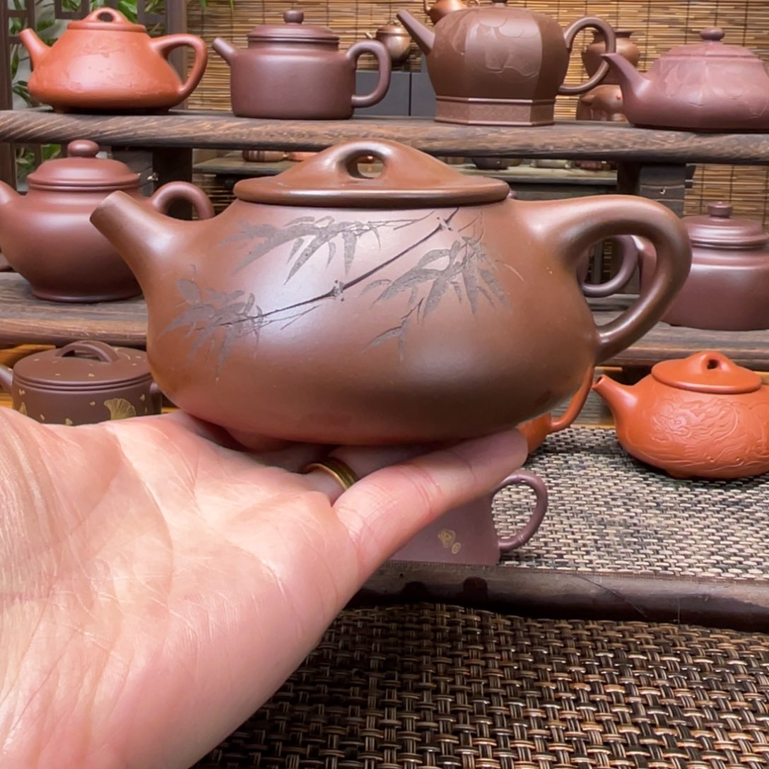 紫砂茶壶宜兴原矿紫砂手工制300