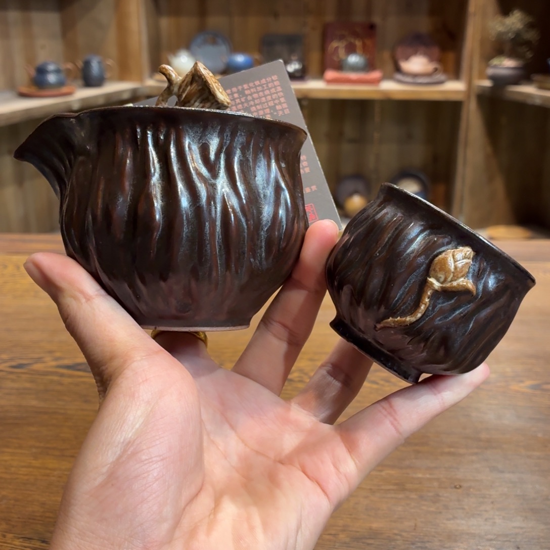 柴烧老岩泥茶器皿