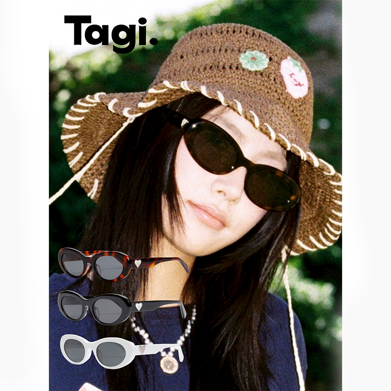 05/16Tagi.爱心怦怦高清非偏光时尚百搭街拍复古简约墨镜遮阳夏季