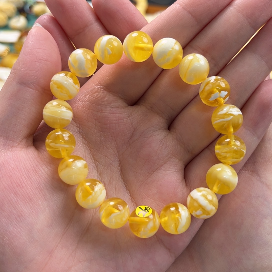 琥珀手链未镶嵌11m+金白