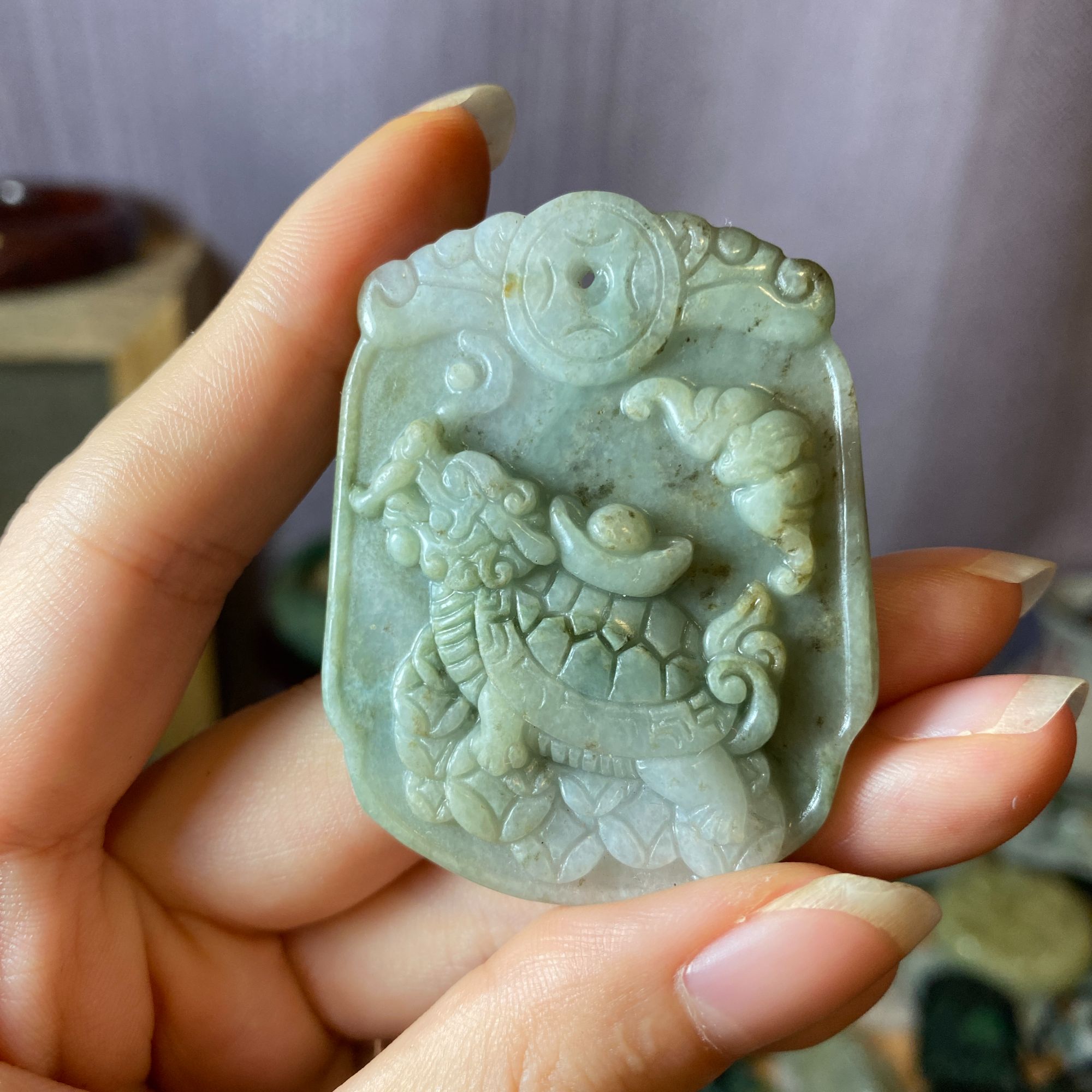 招财龙龟玉牌男士女士饰品挂件