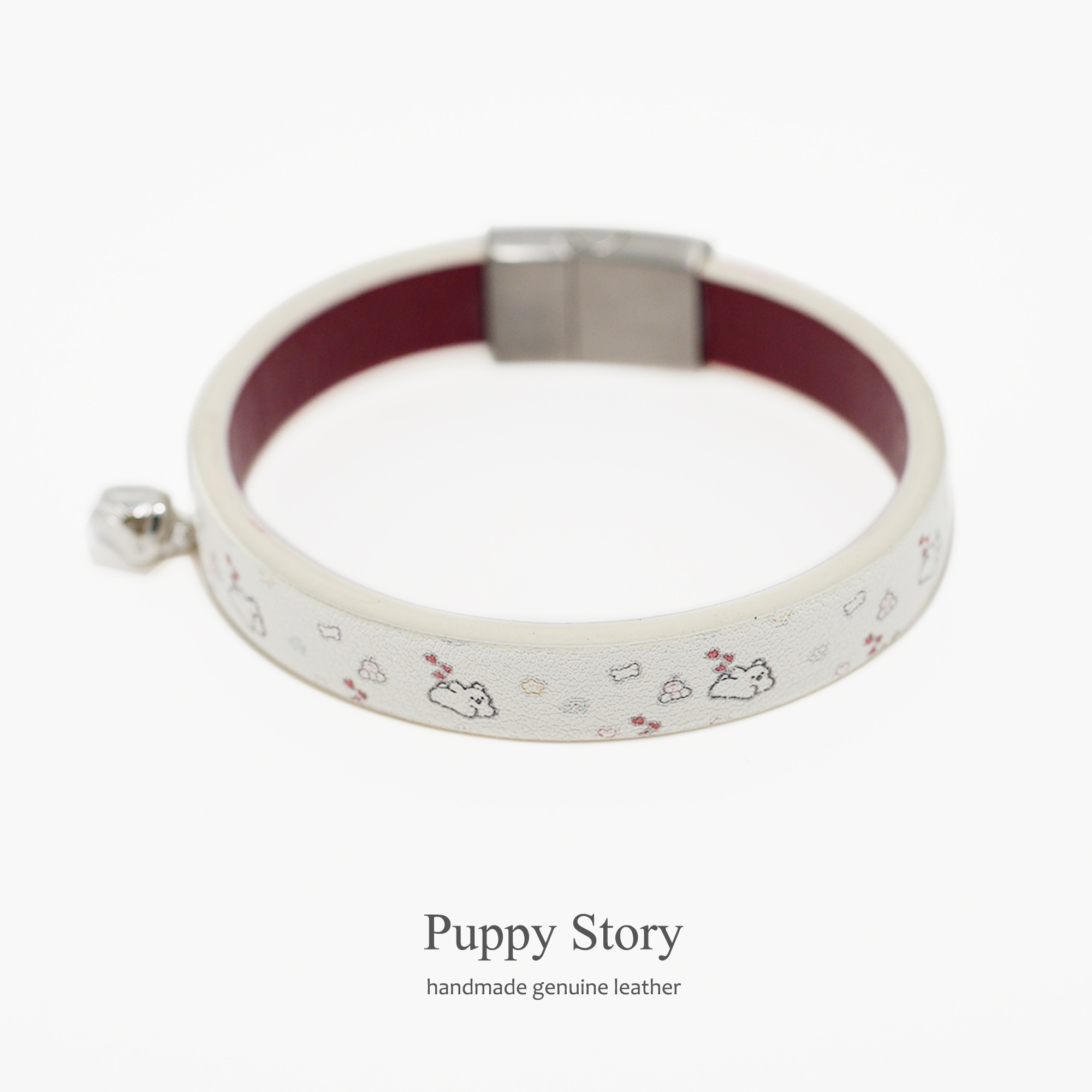 钛钢皮质手链 Puppy真皮手环小狗印花choker小众可爱情侣手链