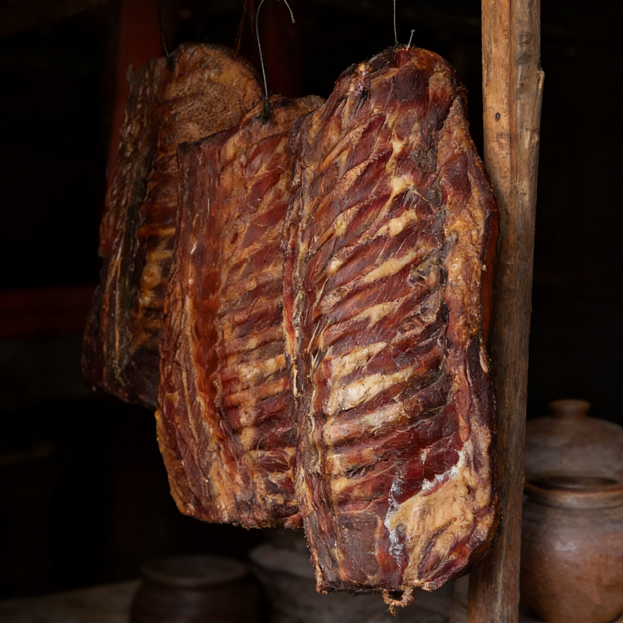 【腊排骨】四川柴火烟熏猪肉排骨炖汤烟熏排骨