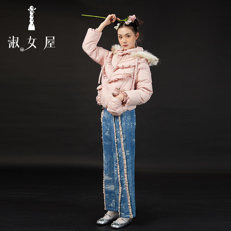 淑女屋官方旗舰店白雪公主。天空牛仔裤①号