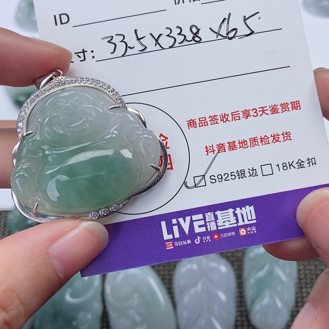 翡翠银S925镶嵌颈饰翡翠