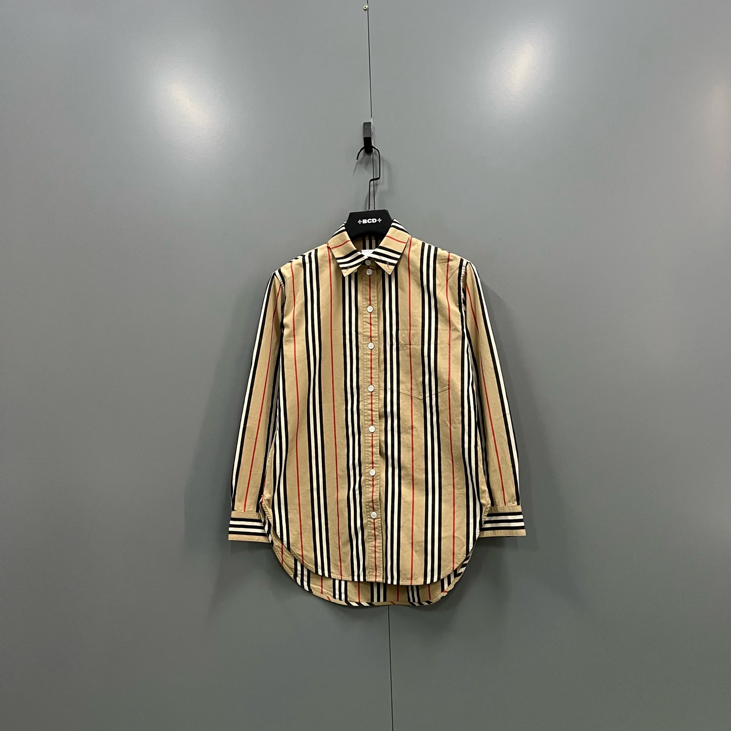99新 BURBERRY/博柏利 h88 606909  经典条纹长袖衬衫 34码