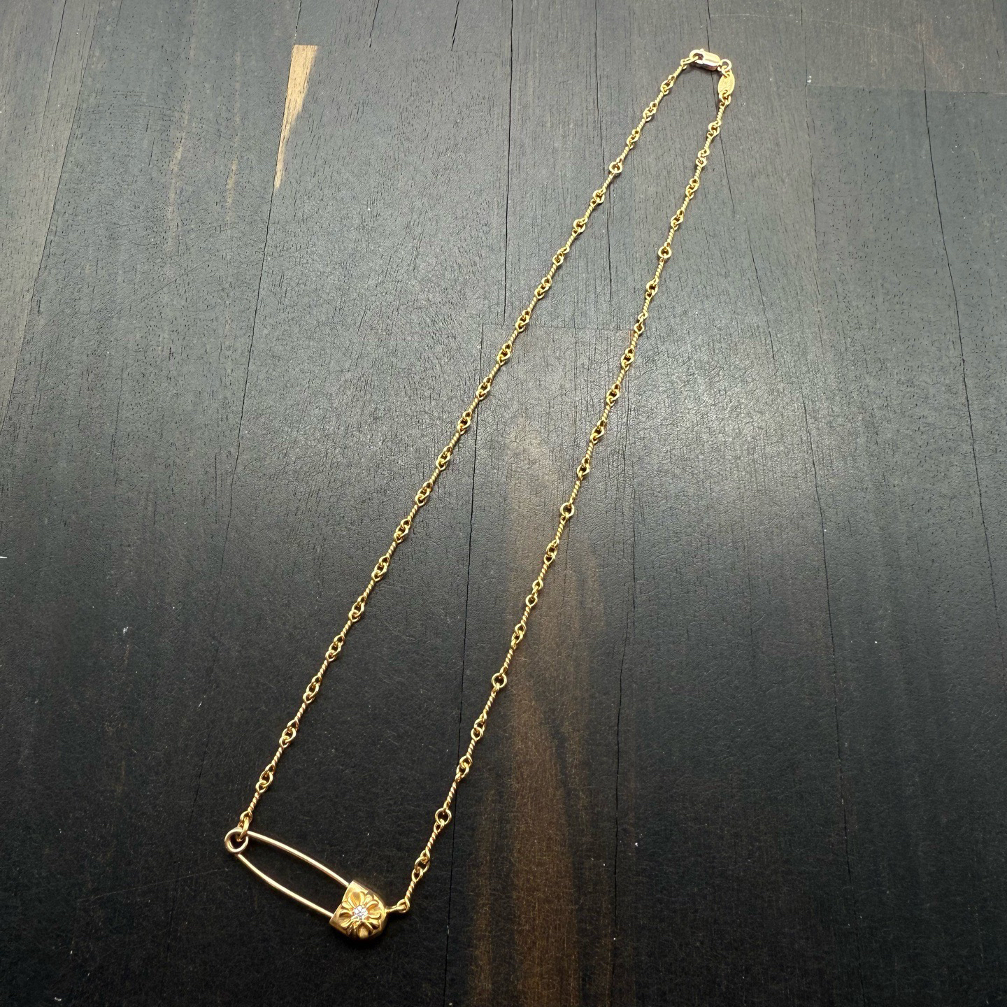 40cm Chrome Hearts 克罗心 白钻别针竹节项链