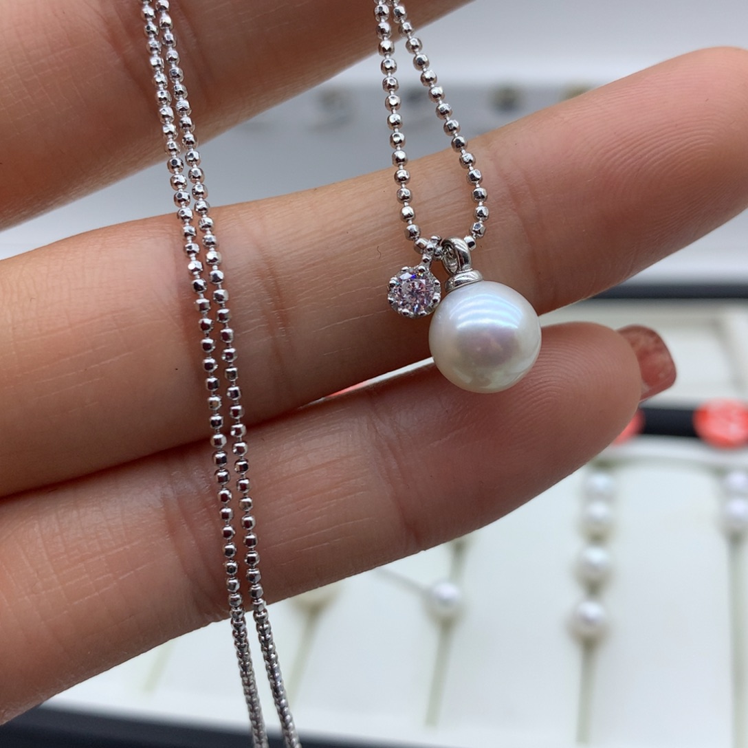 淡水珍珠颈饰银S925镶嵌