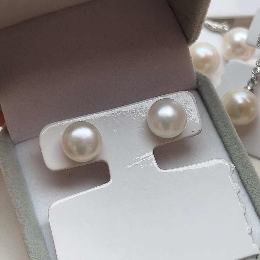耳饰淡水珍珠银S925镶嵌