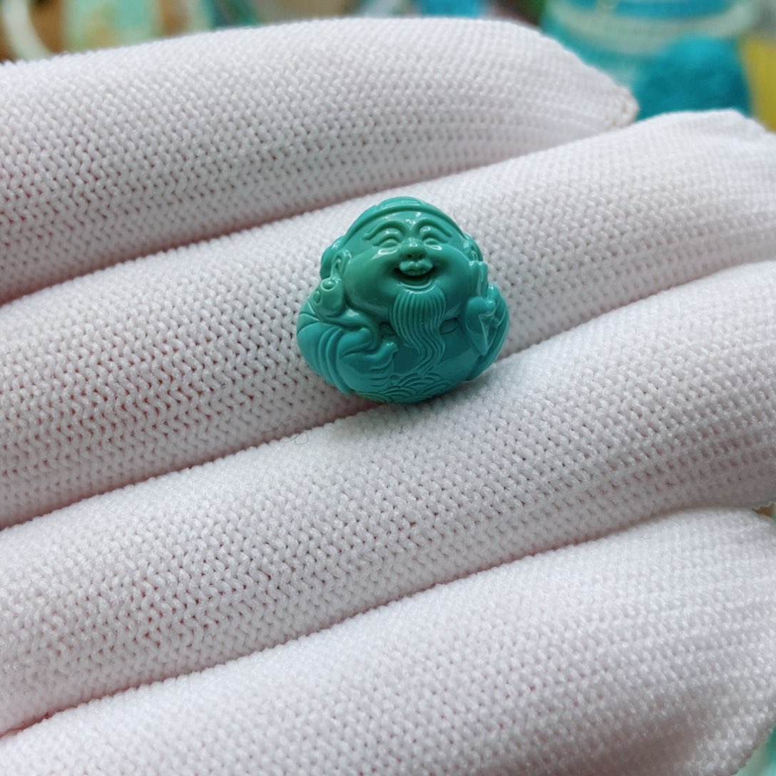 绿松石未镶嵌财神爷