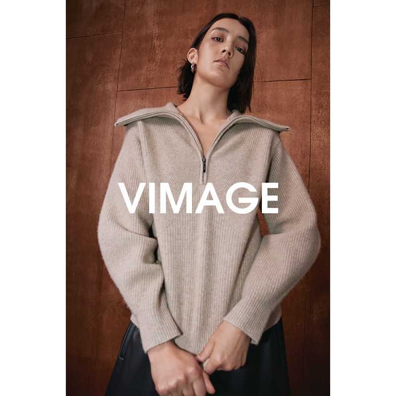 VIMAGE纬漫纪冬季新款简约百搭毛衣针织衫V2001623